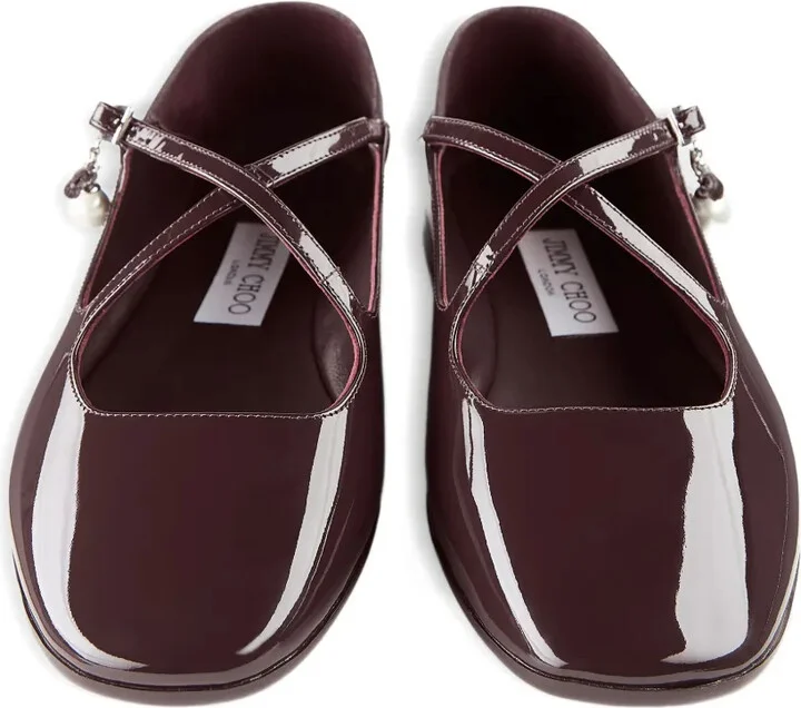 Eleri patent-leather cross-strap ballet flats - Image 4