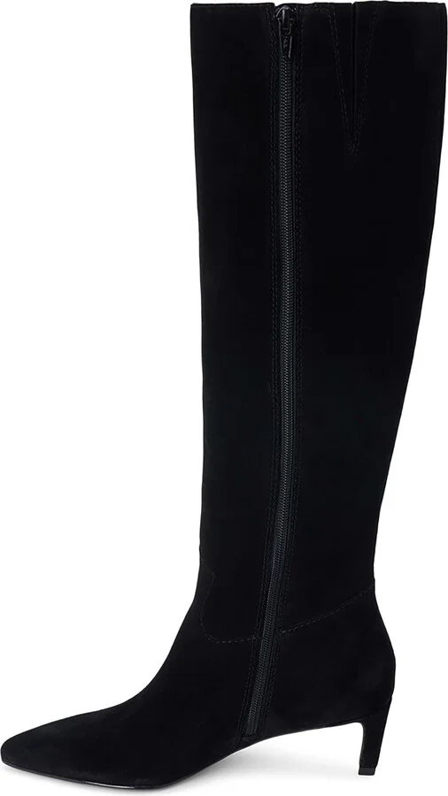 Elevate Pointed Toe Knee High Kitten Heel Boot - Image 7