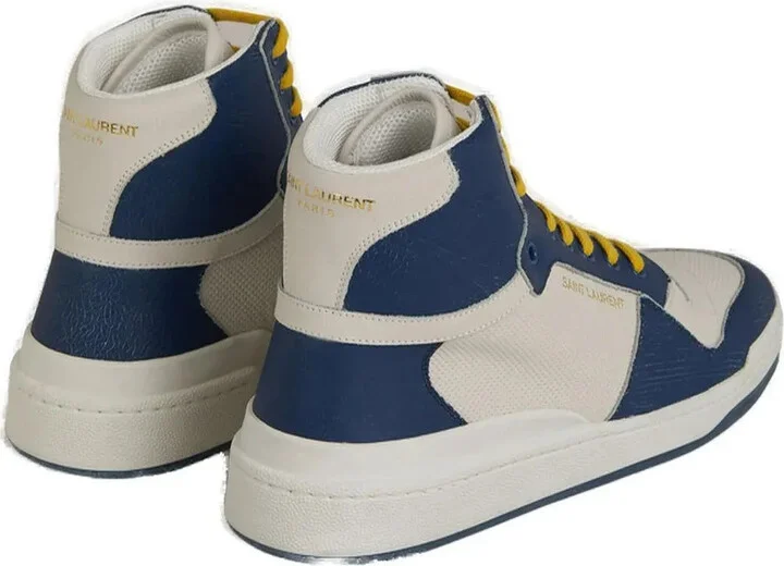 Elevate Your Style with Mid-Top Blue Luxury Men's Sneakers - Image 2