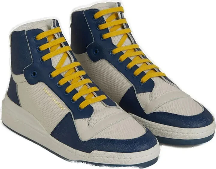 Elevate Your Style with Mid-Top Blue Luxury Men's Sneakers - Image 3