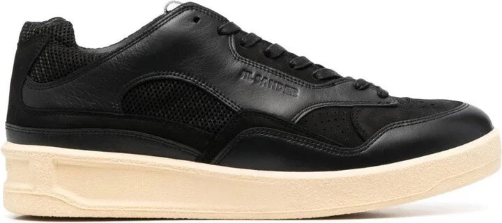 Elevated Black Sneakers With Textured Finish