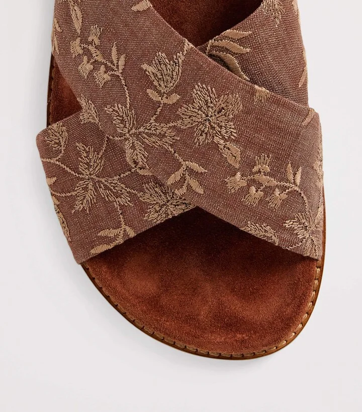 Eleventy Embroidered Crossover Slides - Image 5
