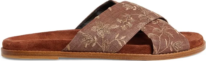 Eleventy Embroidered Crossover Slides