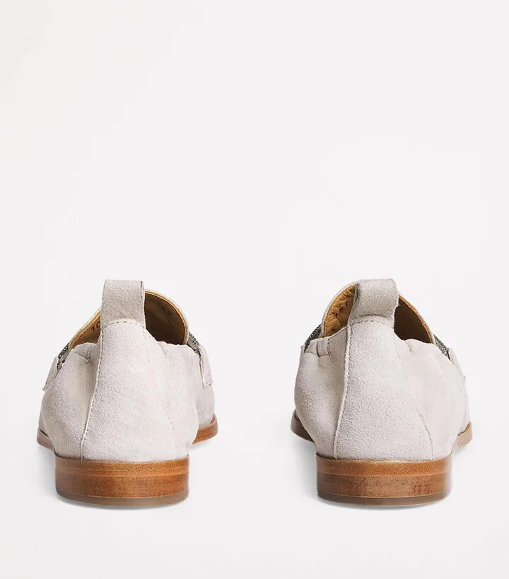 Eleventy Suede Embellished Moccasins - Image 4