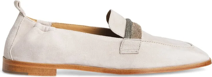 Eleventy Suede Embellished Moccasins