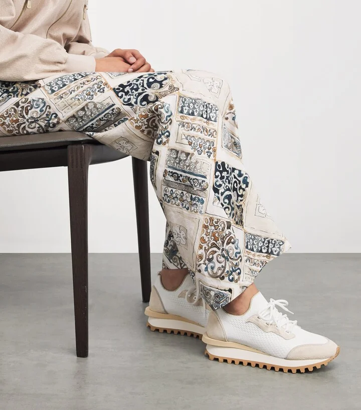 Eleventy Suede-Trim Low-Top Sneakers - Image 2