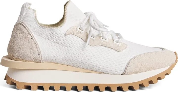Eleventy Suede-Trim Low-Top Sneakers