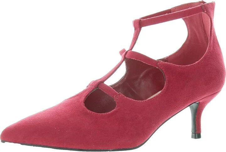 Elexis Womens Memory Foam Faux Suede Kitten Heels