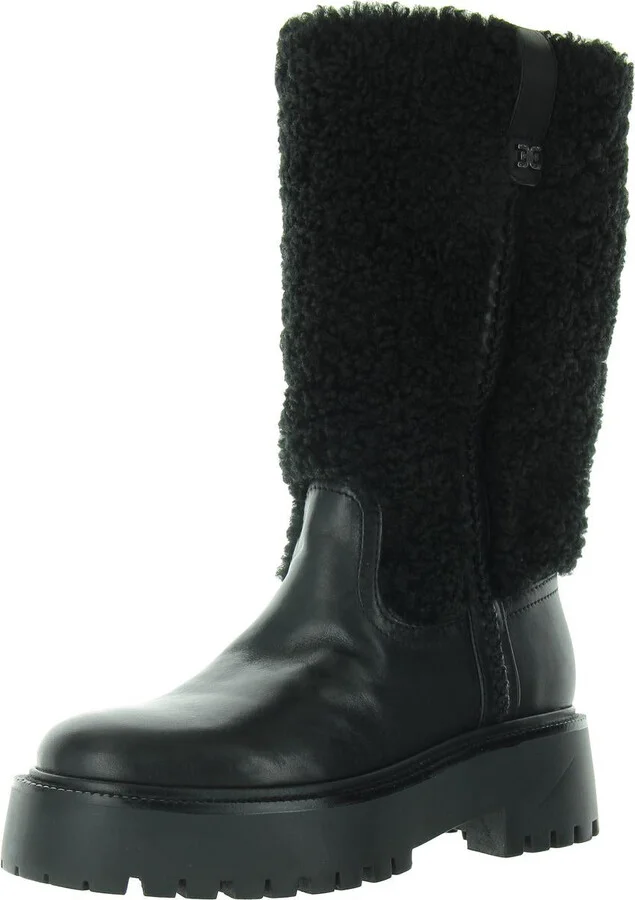 Elfie Womens Leather Platform Mid-Calf Boots