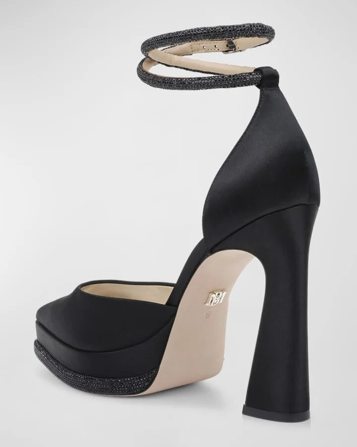 Eliana Embellished Satin Cocktail Pumps - Image 4