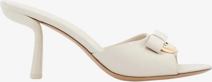 Elida 70 Drop Bow Calf Leather Mules
