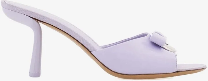 Elida 70 Drop Bow Calf Leather Mules