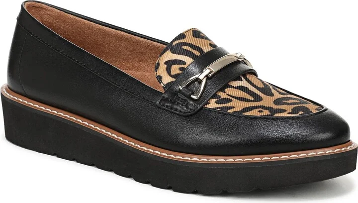BLACK/ LEOPARD FAUX LEATHER