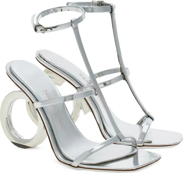Elina 105mm metallic-finish sandals - Image 2