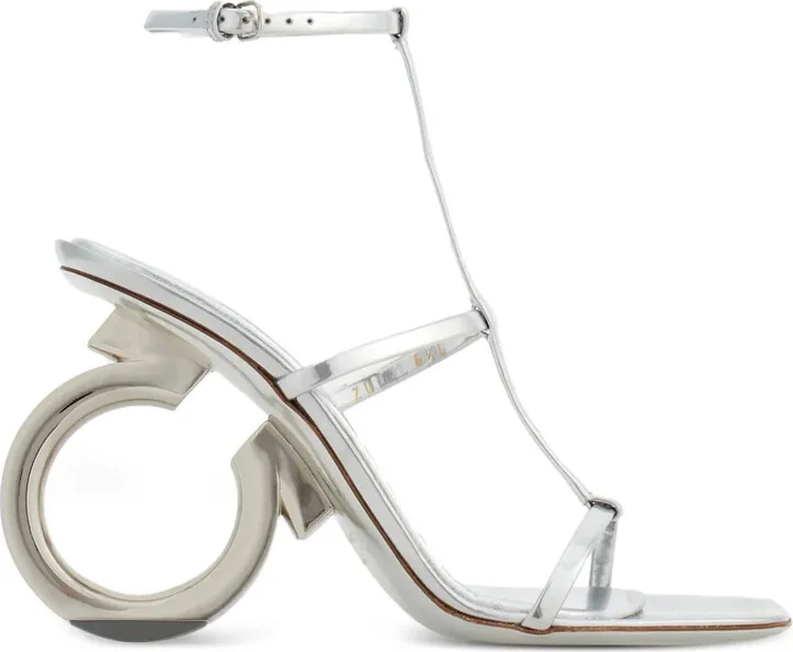 Elina 105mm metallic-finish sandals