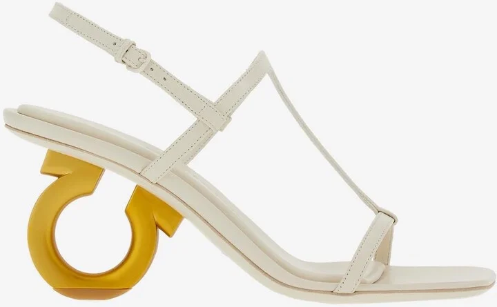 Elina 70 Gancini-Heel Sandals