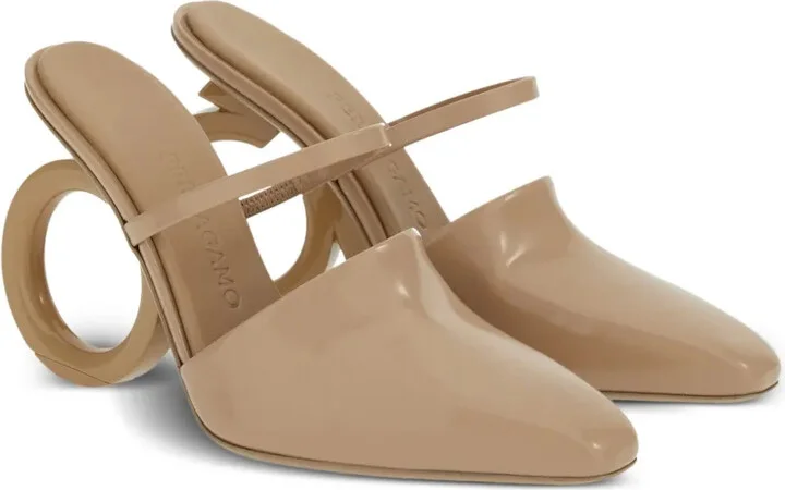 Elina 75mm leather mules - Image 2