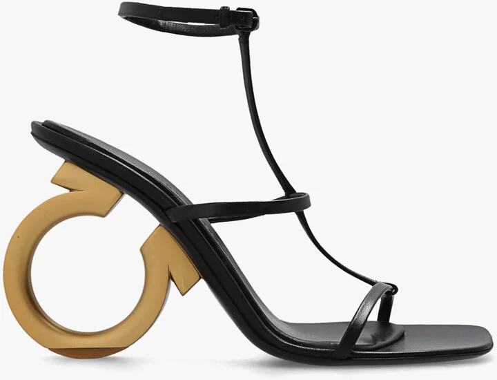 ‘Elina’ Heeled Sandals, , - Black