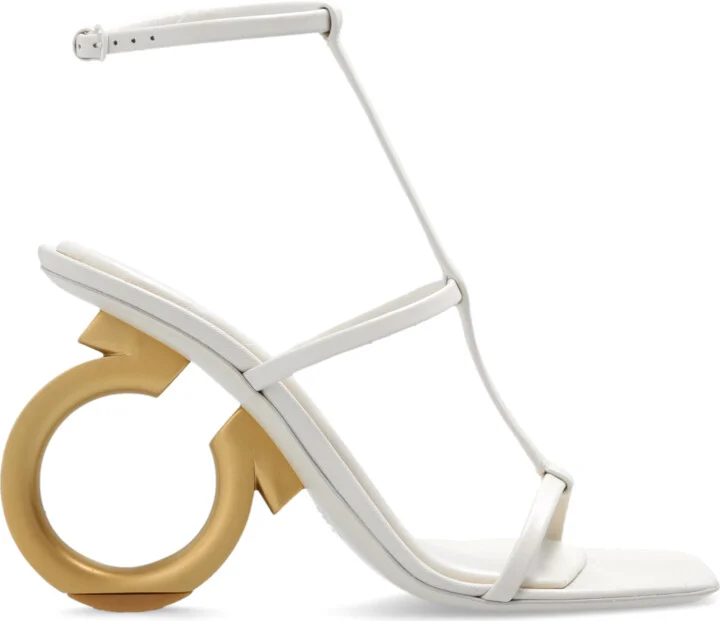 ‘Elina’ Heeled Sandals, , - Cream