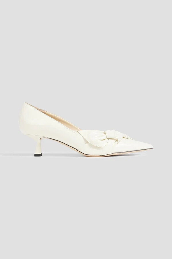 Elinor 45 bow-detailed patent-leather pumps