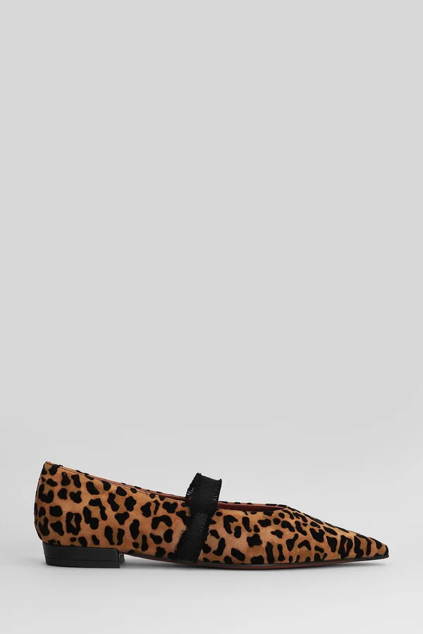 Elior Ballet Flats In Animalier Suede
