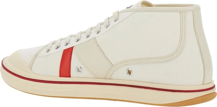 'eliot' White Sneakers With Logo Label On The Side And Leather Inserts In Cotton And Leather Blend Man - Image 3