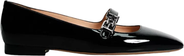 Elis 6303067 Women's Black Calf Patent Leather Flat