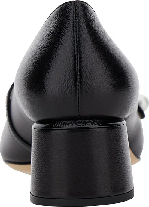 'elisa 45' Black Pumps With Pearl Detail In Patent Leather Woman - Image 4