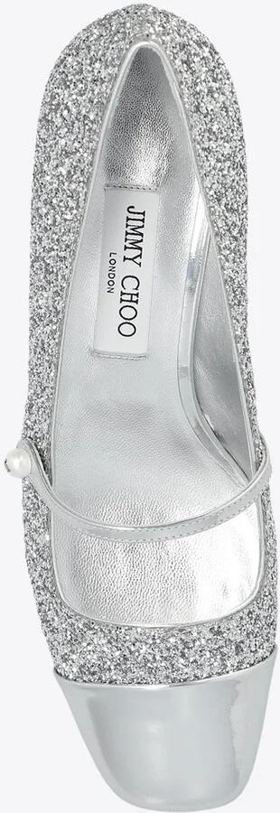 Elisa 45 Glittered Leather Pumps - Image 3