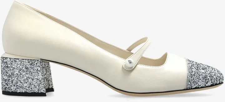 Elisa 45 Glittered Leather Pumps