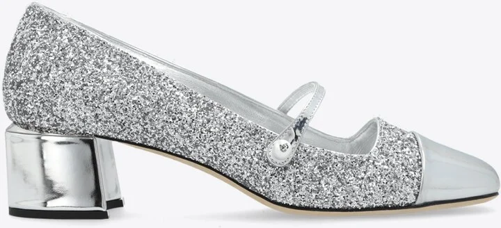 Elisa 45 Glittered Leather Pumps