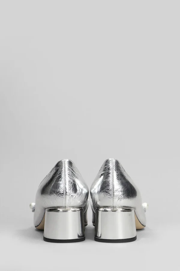 Elisa 45 Pumps In Silver Leather - Image 4