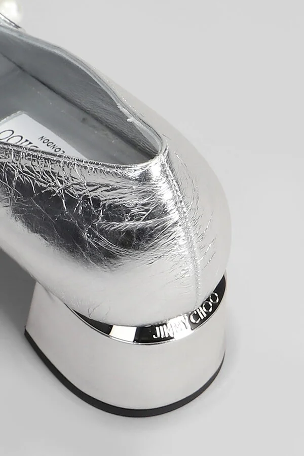 Elisa 45 Pumps In Silver Leather - Image 5