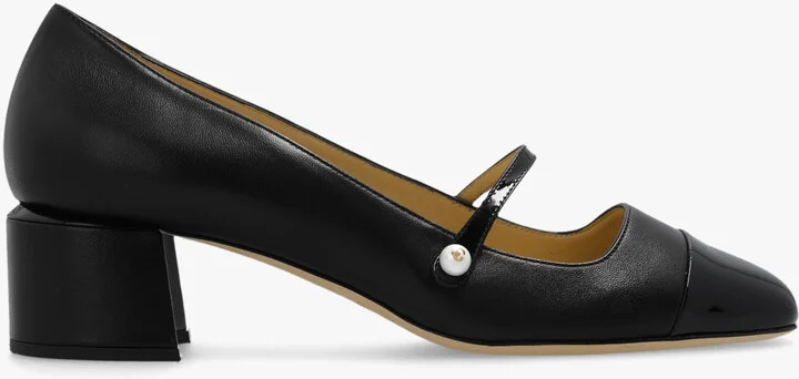 ‘Elisa’ Leather Pumps, , - Black