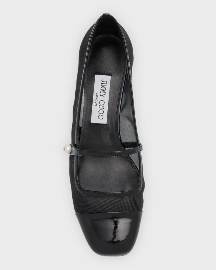 Elisa Mesh Mary Jane Ballerina Pumps - Image 3