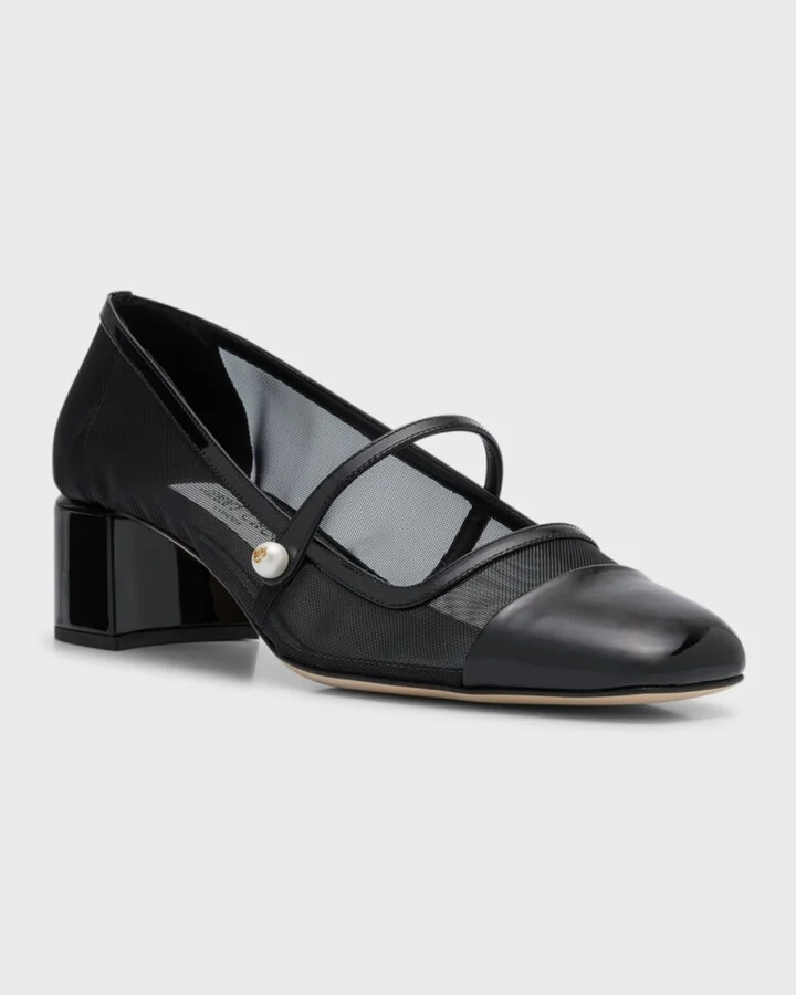 Elisa Mesh Mary Jane Ballerina Pumps - Image 5