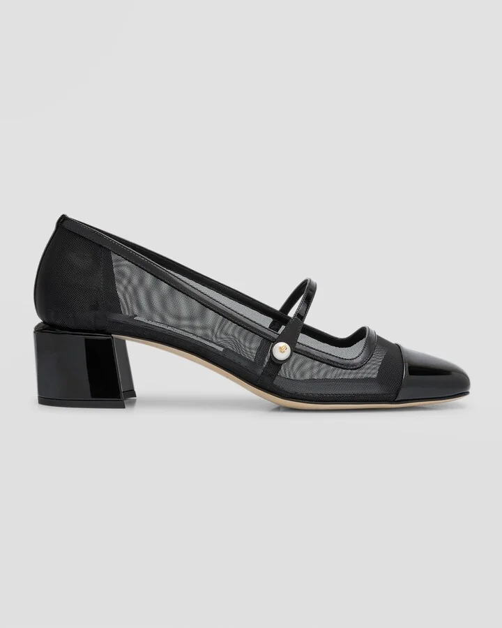 Elisa Mesh Mary Jane Ballerina Pumps