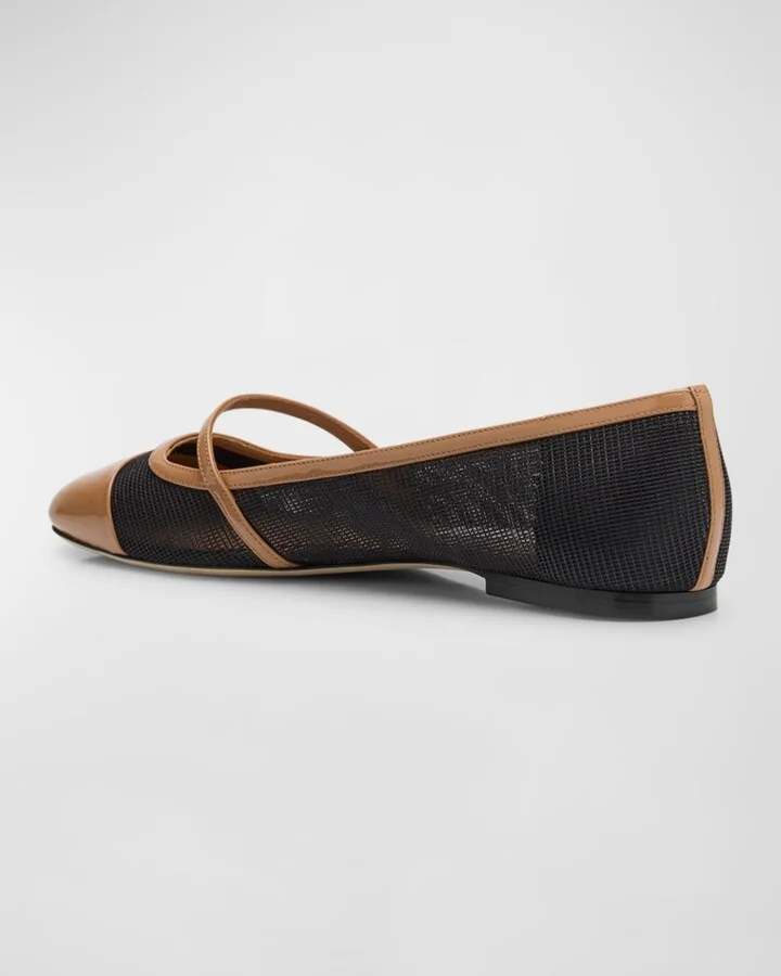 Elisa Mesh Patent Mary Jane Ballerina Flats - Image 3