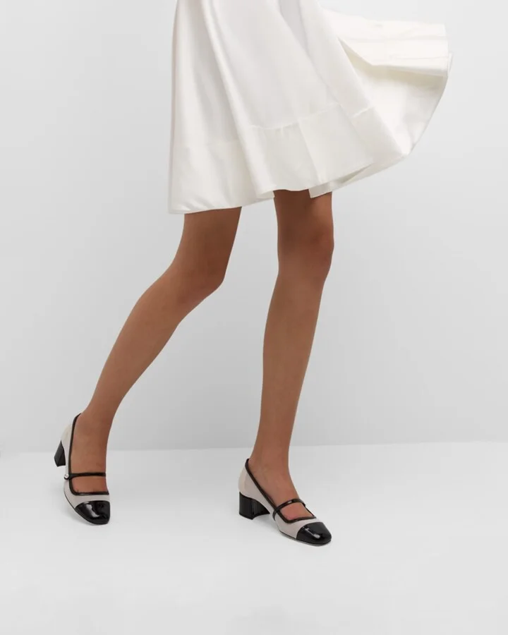 Elisa Mesh Patent Mary Jane Ballerina Pumps - Image 7