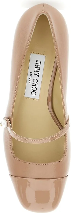 'elisa' Pink Pumps With Strap Closure With Button In Leather Blend Woman - Image 4