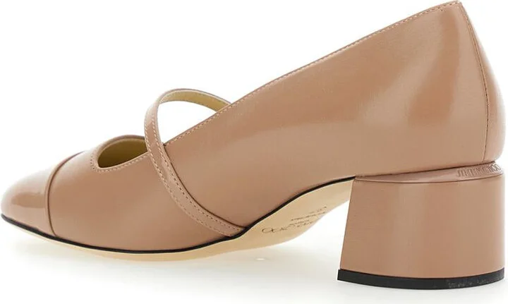 'Elisa' Pink Pumps With Strap Closure With Button In Leather Blend Woman - Image 3