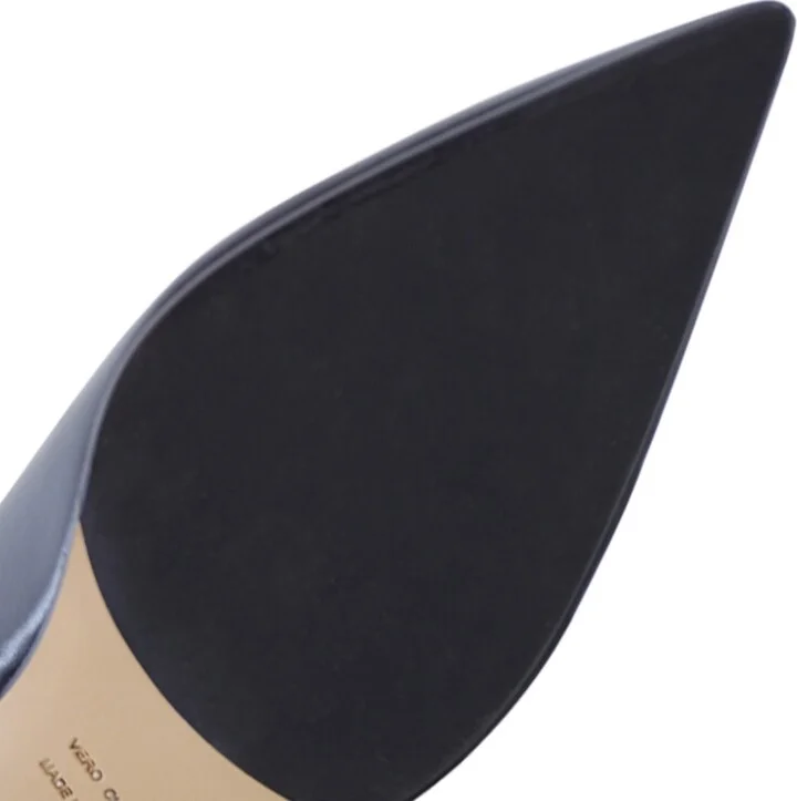 Elisa Slingback Stilettos, Black Leather - Image 6