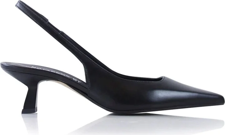 Elisa Slingback Stilettos, Black Leather