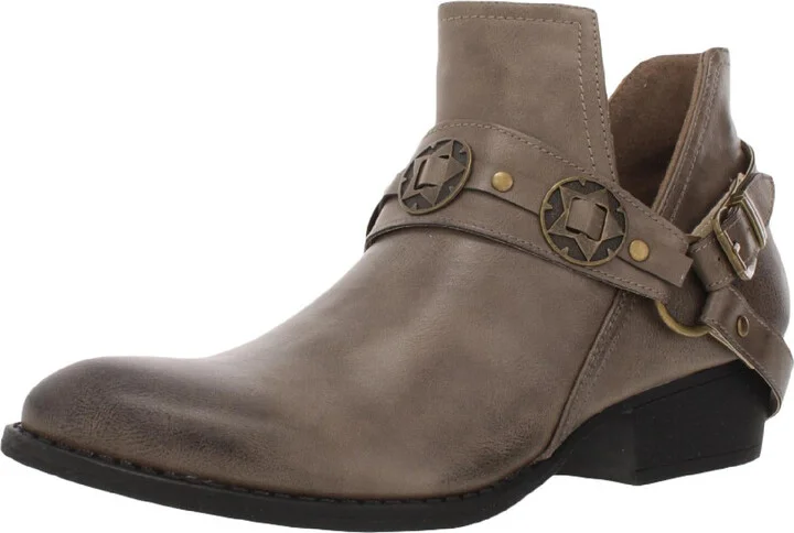 Elisa Womens Faux Leather Slip On Ankle Boots
