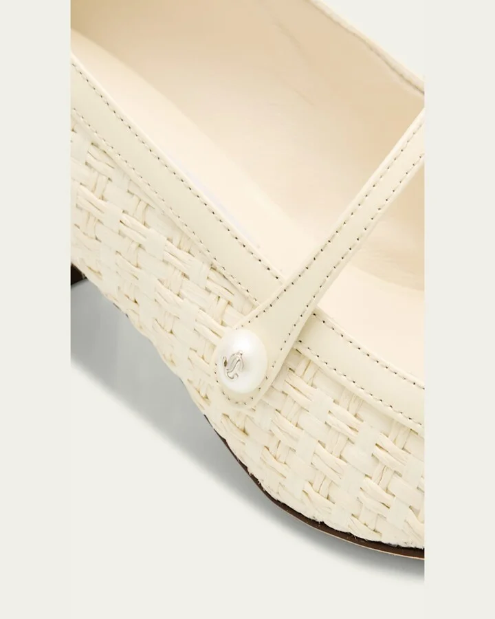 Elisa Woven Patent Mary Jane Ballerina Pumps - Image 2