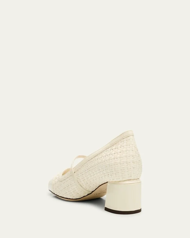 Elisa Woven Patent Mary Jane Ballerina Pumps - Image 3