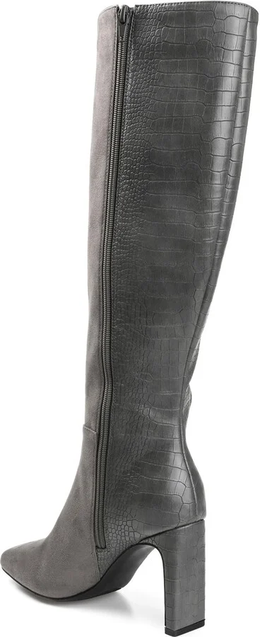 Elisabeth Croc Embossed Tall Boot - Image 7