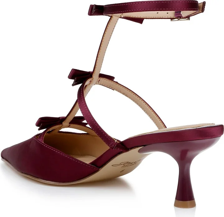 Elisabetta Ankle Strap Pointed Toe Kitten Heel Pump - Image 2