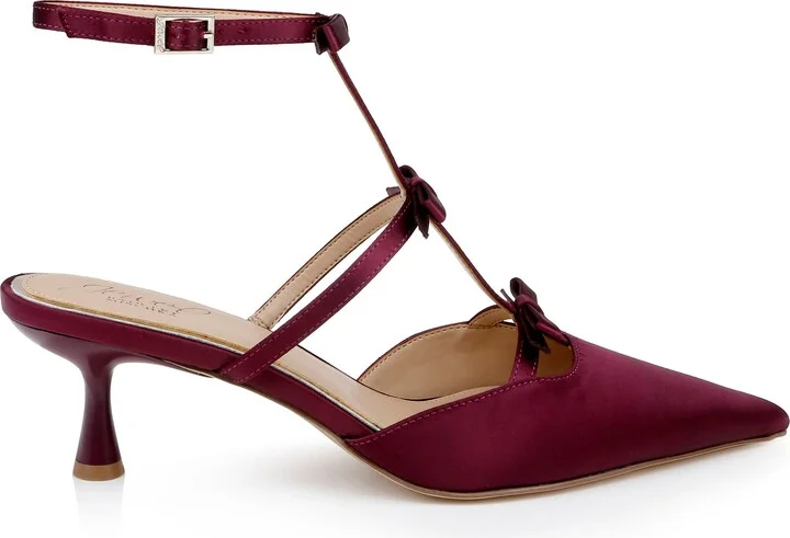 Elisabetta Ankle Strap Pointed Toe Kitten Heel Pump - Image 3