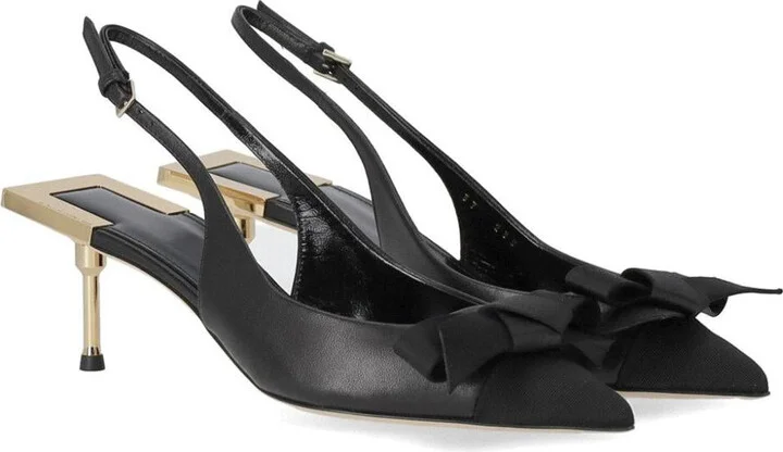 Elisabetta Franchi Black Slingback Pump With Bow - Image 2